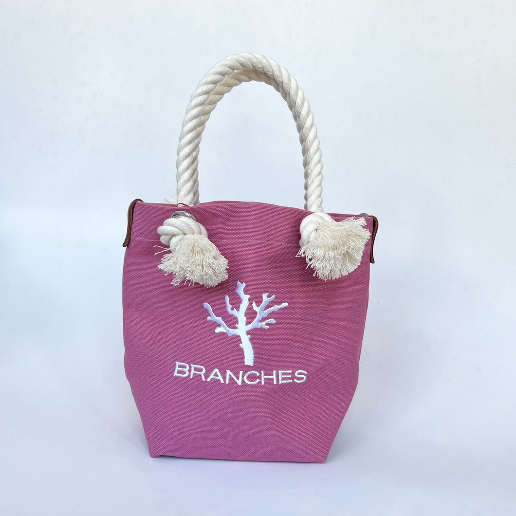 BRANCHES オリジナル　トートバッグ　＊珊瑚刺繍入り＊カメリア～白刺繍