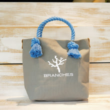 画像をギャラリービューアに読み込む, BRANCHES オリジナル　トートバッグМ　＊珊瑚刺繍入り＊濃グレー（白刺繍、青紐）
