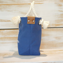 画像をギャラリービューアに読み込む, BRANCHES オリジナル　トートバッグ　＊珊瑚刺繍入り＊フラワーブルー(白刺繍、白紐）
