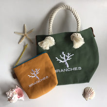 画像をギャラリービューアに読み込む, ✨NEW!!　BRANCHES オリジナル　トートバッグ　＊珊瑚刺繍入り＊エバーグリーン～白刺繍
