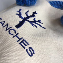画像をギャラリービューアに読み込む, BRANCHES オリジナル　トートバック　＊珊瑚刺繍入り＊キナリ（青刺繍、青紐）
