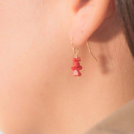 BRANCHES サルジ珊瑚のアシンメトリーピアス 石垣島アクセサリー