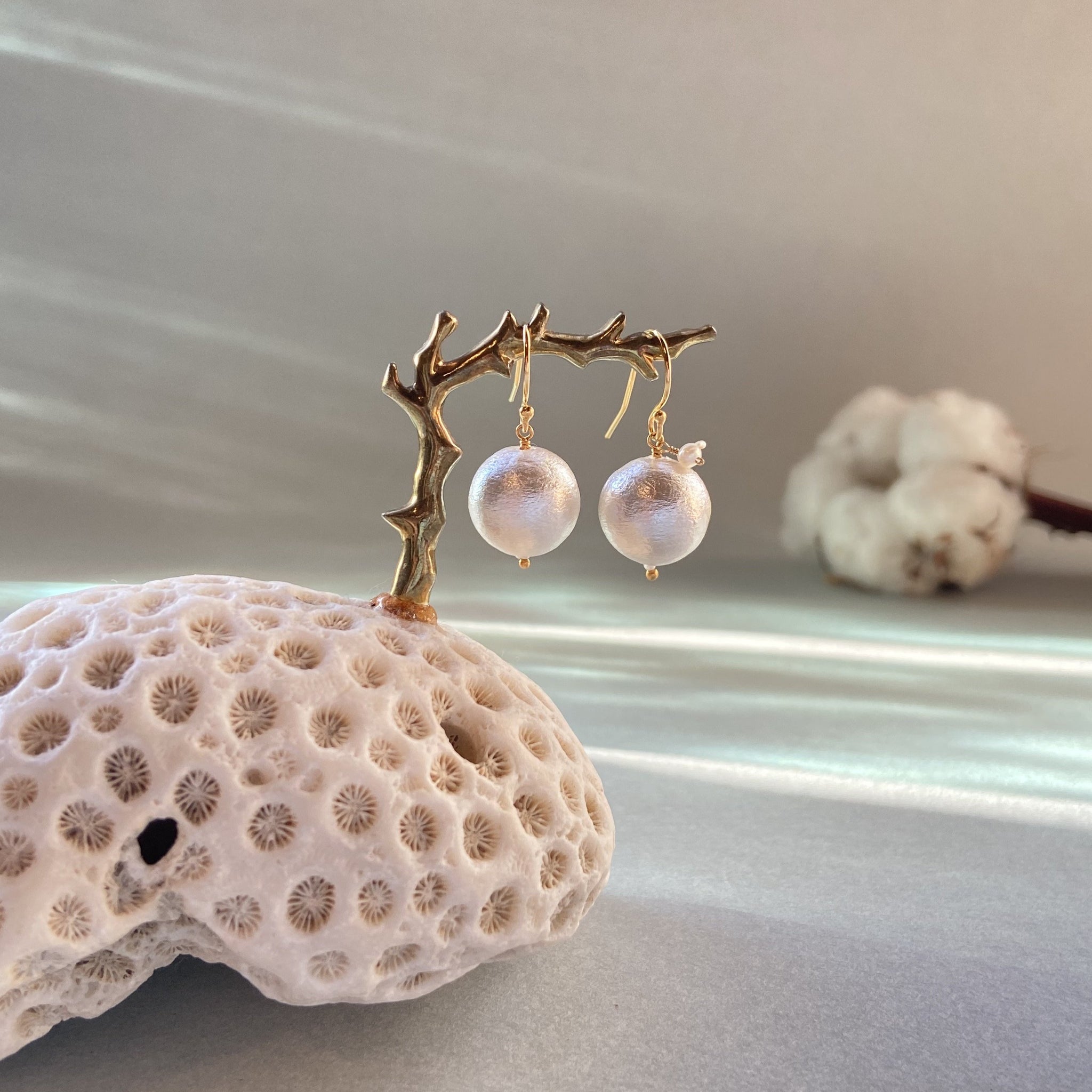 天然石☆レア☆大粒グレープアゲートのピアス14kgf