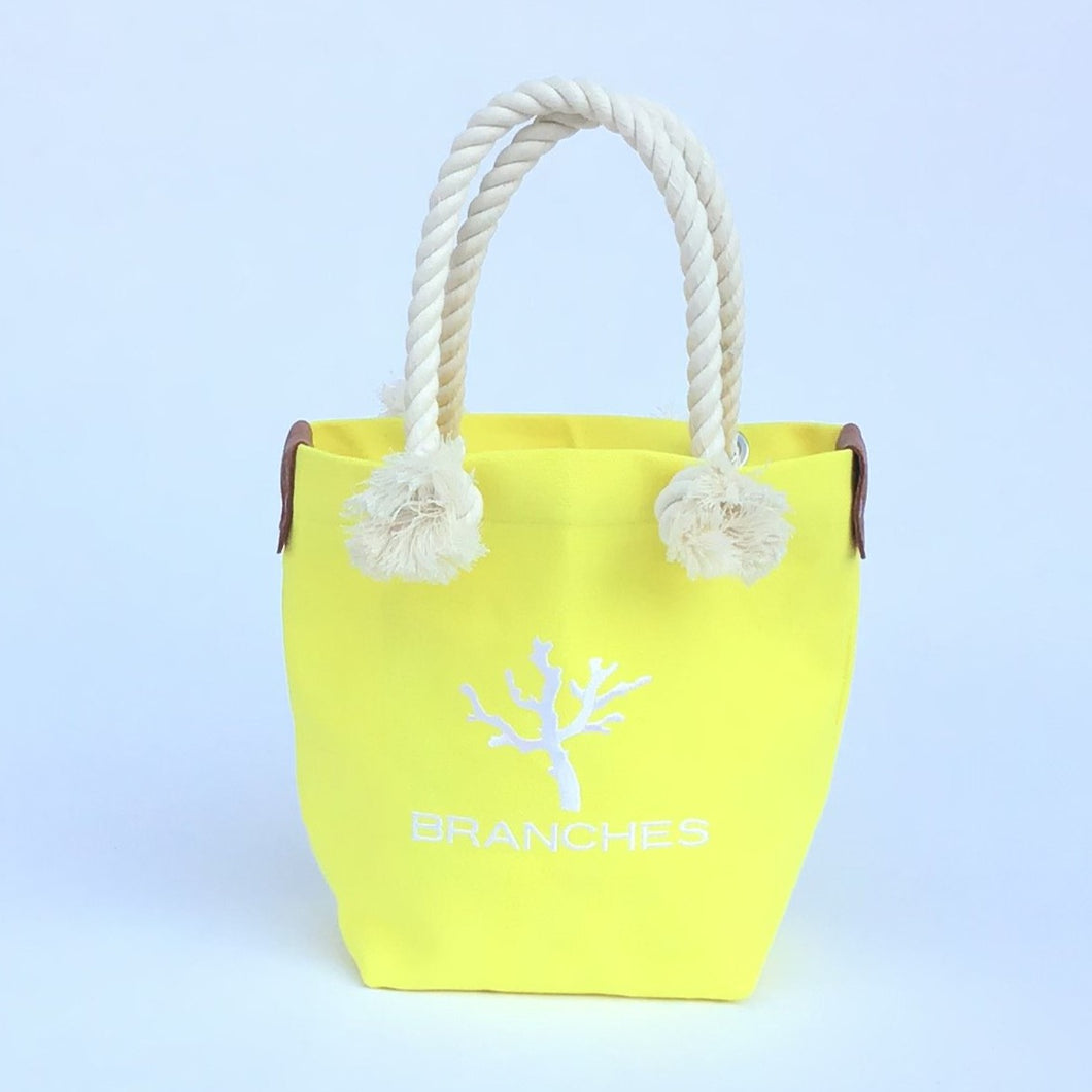 BRANCHES オリジナル　トートバッグ　＊珊瑚刺繍入り＊レモン~白刺繍