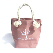 画像をギャラリービューアに読み込む, BRANCHES オリジナル　トートバック　＊珊瑚刺繍入り＊スモーキーコーラル～白刺繡
