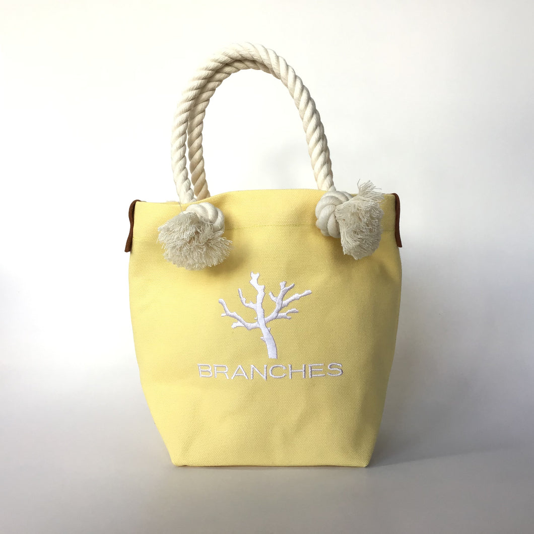 BRANCHES オリジナル　トートバック　＊珊瑚刺繍入り＊クリーム～白刺繍