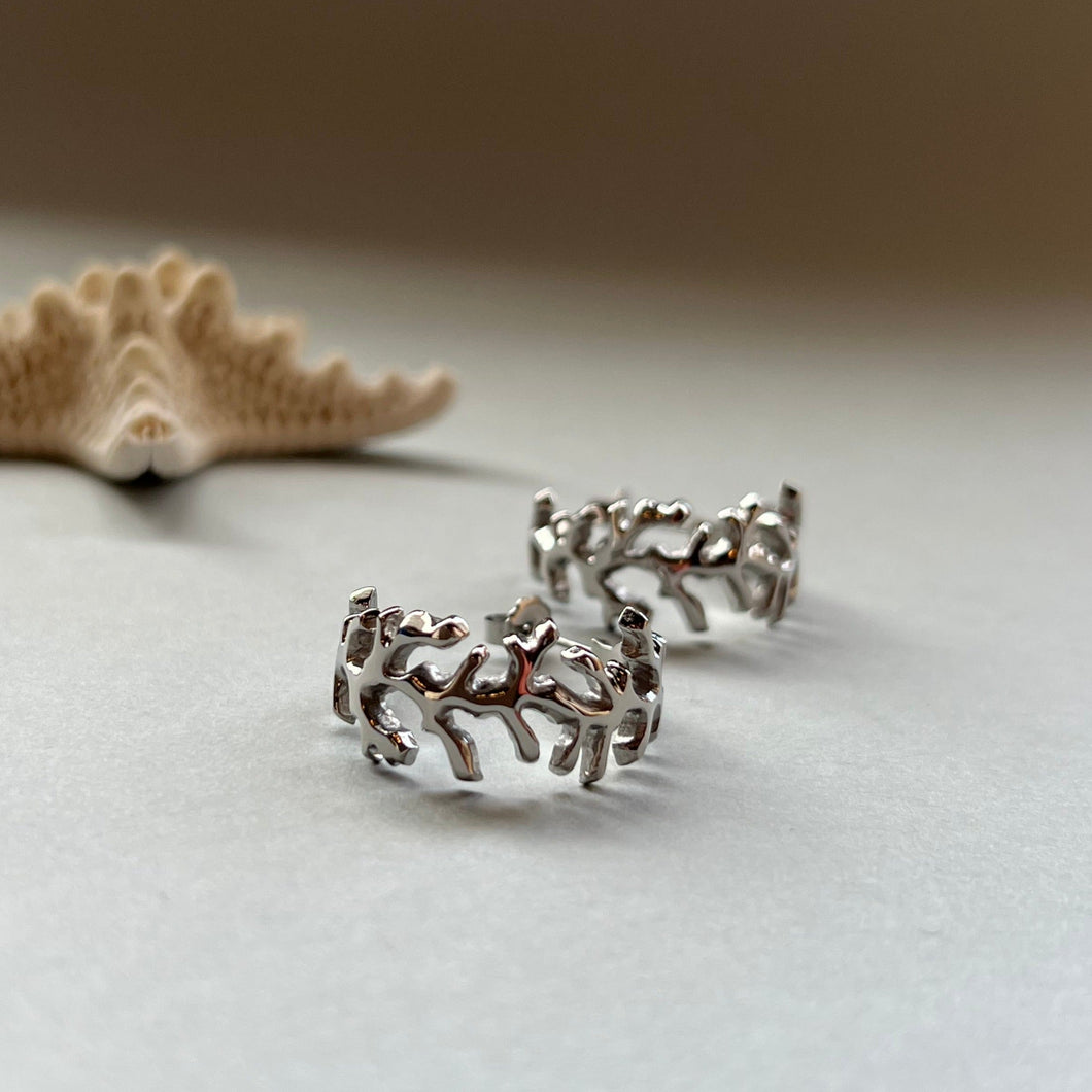 🔹サージカルステンレス🔹　コーラルフープピアス